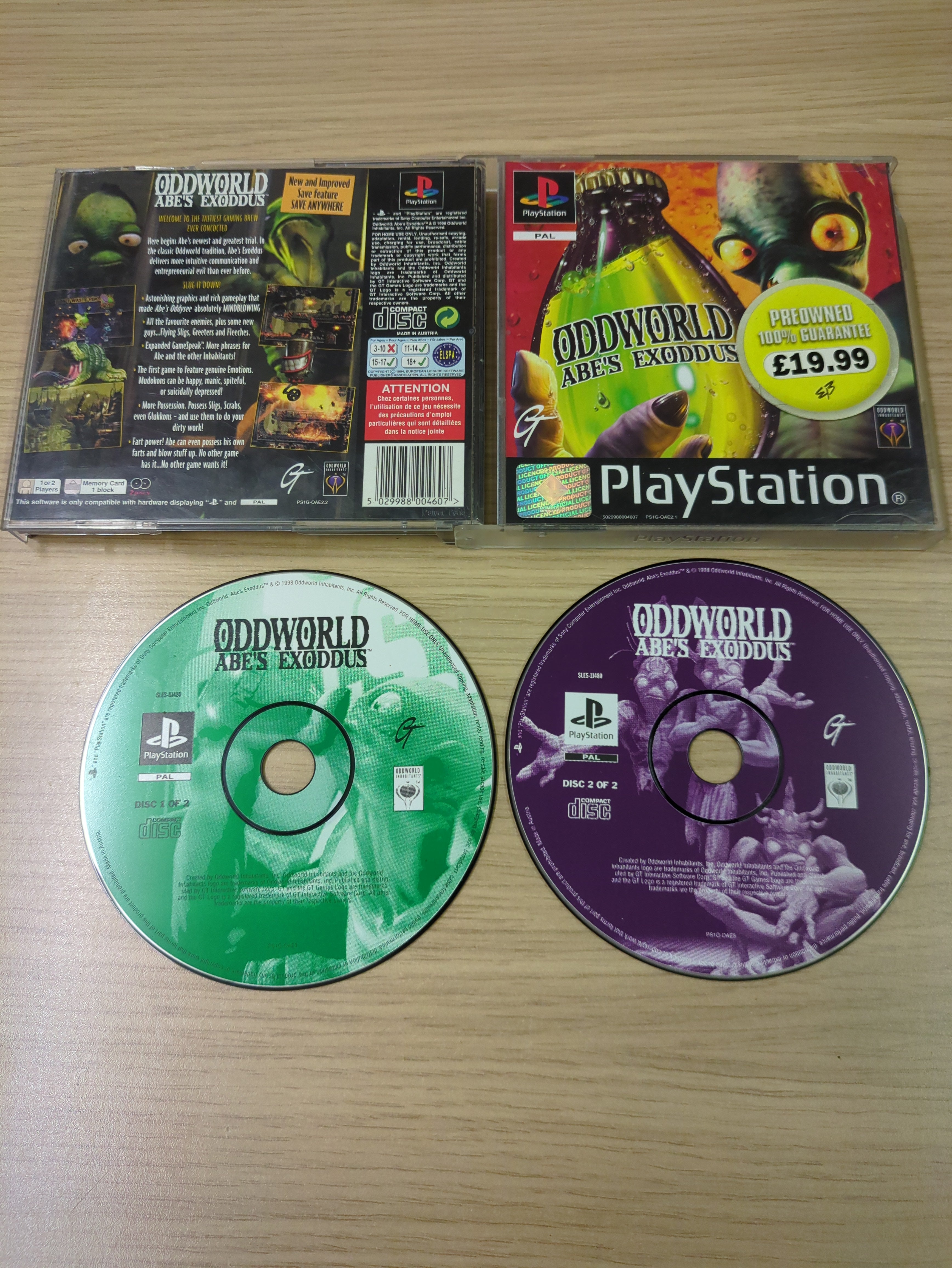 Oddworld Abe's Exoddus Sony PS1 game Oddworld Abe's Exoddus Sony PS1 game